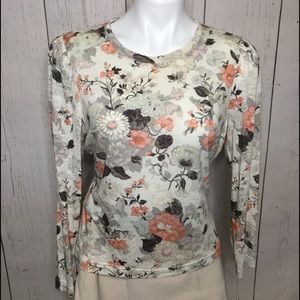 NWT Rebecca Taylor blouse floral light puff sleeve